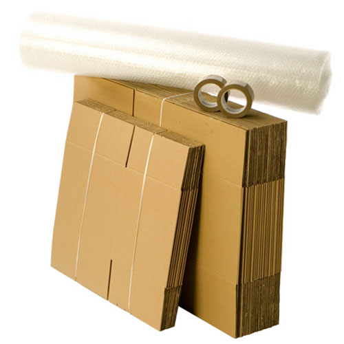 Kit de déménagement 10 cartons + papier bulle + ruban adhésif